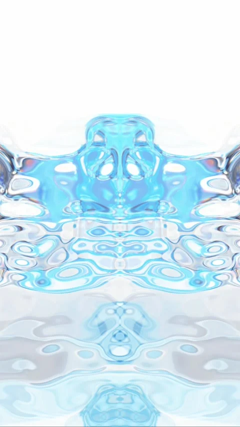 Symmetrical Fluid Inkblot Animation Loop Stock Footage 303523625