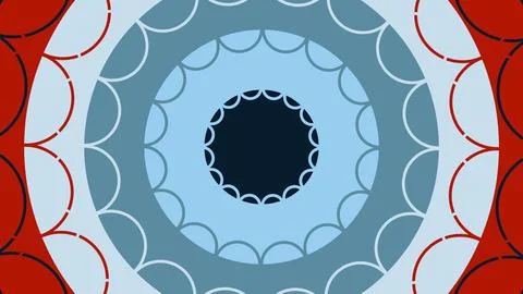 Symmetrical geometric design featuring concentric circles in shades of blue w Иллюстрация