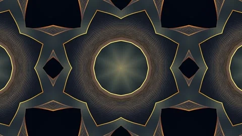 A symmetrical geometric design featuring a star-like pattern in warm tones .. Stock Footage 292595549