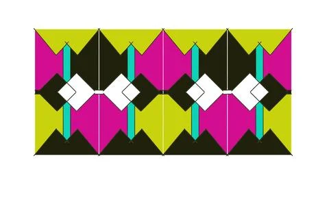 Symmetrical Geometric Mosaic Tile Pattern on White Background 스톡 일러스트