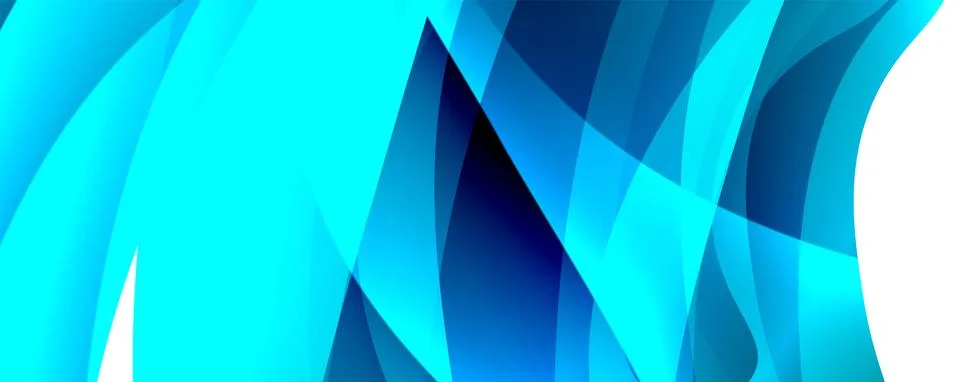 Symmetrical geometric pattern in electric blue and aqua on a white background Stock Illustration