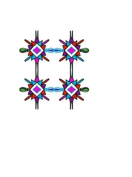 Symmetrical Geometric Star Emblem Set Stock Illustration