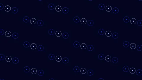 Symmetrical glowing circles pattern on black background Stock-Footage 317110139