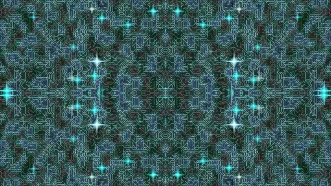 Symmetrical Glowing Teal Nodes Abstract Background Stock Footage 329894135