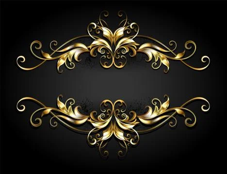 Symmetrical gold frame scroll Illustrazione stock