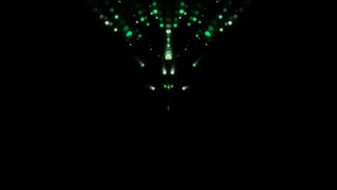 Symmetrical Green Glowing Particles Abstract Loop 库存影片 344945694