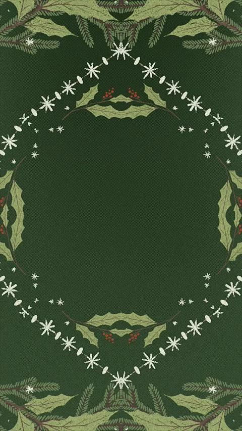 Symmetrical Green Holiday Pattern Background With Snowflakes And Leaves Stock Footage 302242294