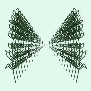 Symmetrical Green Leaves Wing Pattern Background Stockillustratie