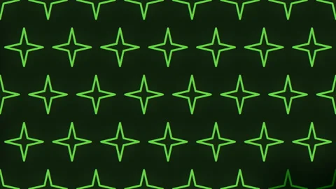 Symmetrical green star pattern on black background - ideal for website design Stock Footage 317158862