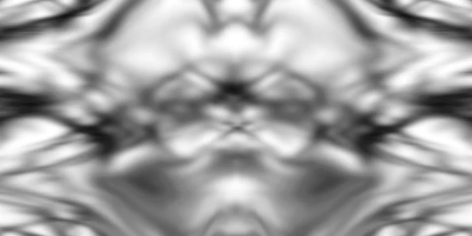 Symmetrical grey smoke pattern on white background Stock Illustration