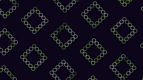 Symmetrical grid of diagonal circles pattern Stock Footage 311601559