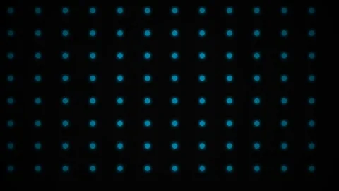 A symmetrical grid of glowing blue dots arranged on a dark background Vídeos de archivo 339619220