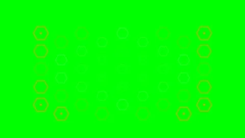 A symmetrical grid of glowing hexagon patterns against a solid green backgrou Stock Footage 340265075