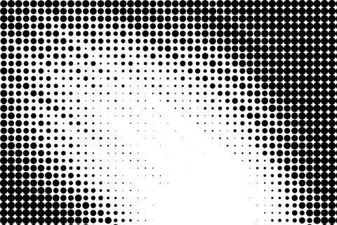 Symmetrical Halftone Dot Vignette Frame Stock Illustration