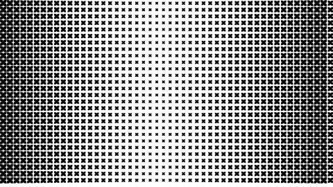 Symmetrical halftone gradient with black floral shapes fading at the center.. Stock Illustration