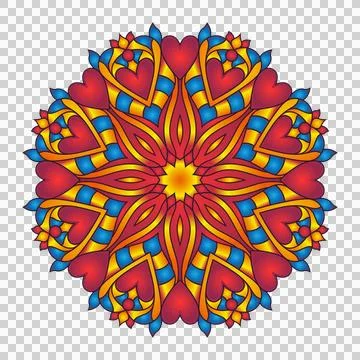 Symmetrical heart mandala rosette vector Stock Illustration