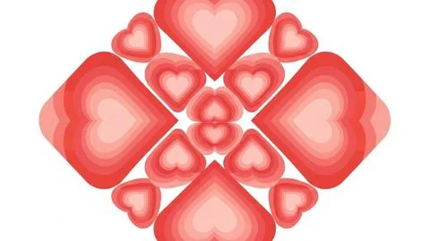 Symmetrical heart pattern Illustrazione stock