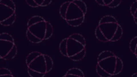 Symmetrical interlocking circle pattern on black background Stockbeeldmateriaal 297609177