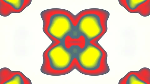 Symmetrical kaleidoscope effect where vibrant, rounded geometric shapes shift Stock Footage 337629143