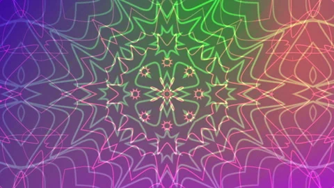 Symmetrical kaleidoscope overlay design with patterns and faded background Stock Footage 327358672