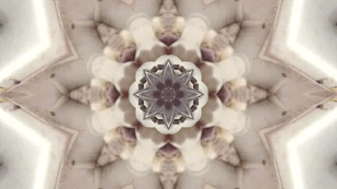 Symmetrical kaleidoscope pattern featuring red, gray, and white elements Stock Footage 317619974
