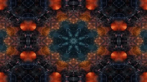 A symmetrical kaleidoscopic pattern with vibrant colors and intricate designs Stock Footage 292594685
