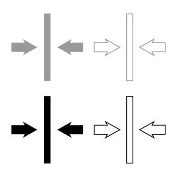 Symmetrical layout image Designation on the wallpaper symbol icon outline set Stock Illustration