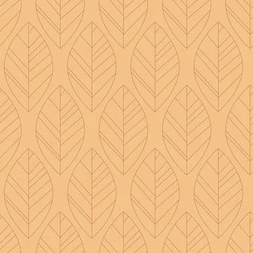 Symmetrical leaves on yellow seamless pattern, wallpaper wrapping textile des Stock Illustration
