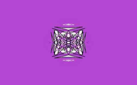 Symmetrical Line Emblem (Purple Background) Stock Illustration