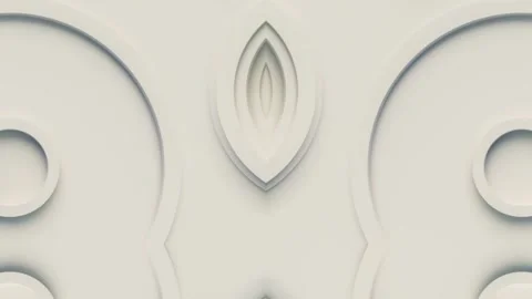 Symmetrical loop animation of a pattern of moving white rings. 3d rendering 4K Stock Footage 260161916