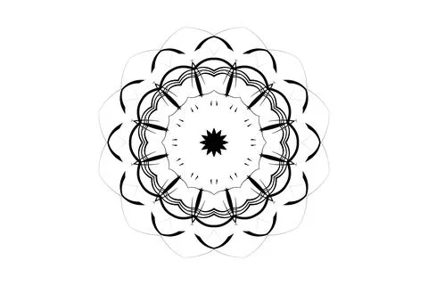 Symmetrical Mandala Art Radiating Creature Elements 库存插图