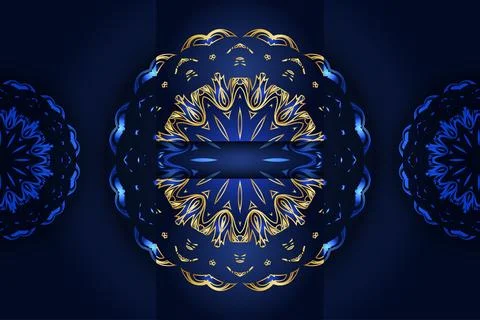 Symmetrical Mandala Artwork With Star Core And Mirrored Decorative Composition Stock Illustration