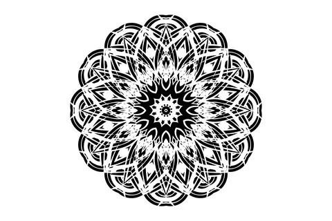 Symmetrical Mandala Design Central Circle Radiating Arms Stock Illustration