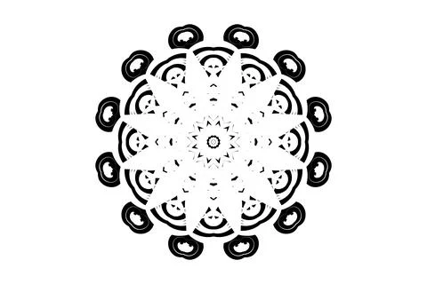Symmetrical Mandala Design Central Circle Radiating Arms Illustrazione stock