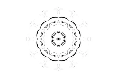 Symmetrical Mandala Design Floral Pattern Star Center Stock Illustration