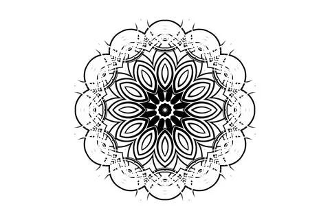 Symmetrical Mandala Design Floral Pattern Star Center Иллюстрация