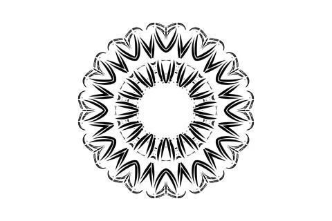 Symmetrical Mandala Geometric Circular Pattern Stock Illustration