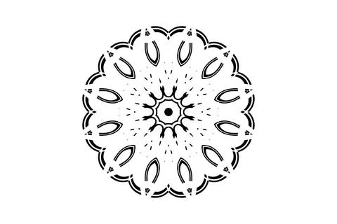 Symmetrical Mandala Geometric Circular Pattern Stock Illustration