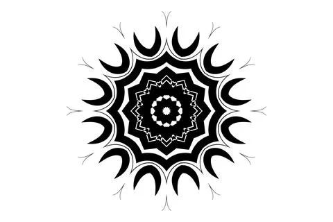 Symmetrical Mandala Geometric Circular Pattern Stock Illustration