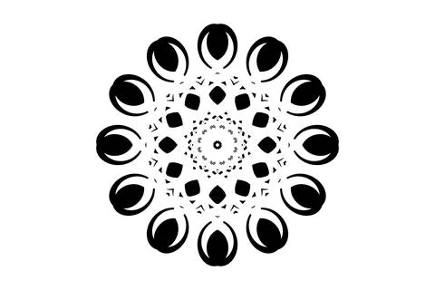 Symmetrical Mandala Geometric Circular Pattern Stock Illustration