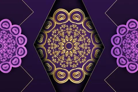 Symmetrical Mandala Pattern With Geometric Floral And Kaleidoscope Elements Illustrazione stock