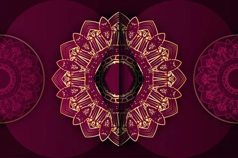 Symmetrical Mandala Pattern With Geometric Floral And Kaleidoscope Elements Stock Illustration