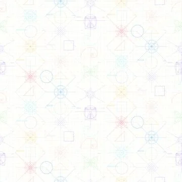 Symmetrical Mathematical Seamless Pattern 库存插图