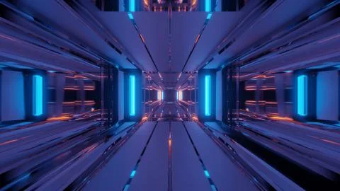 Symmetrical Mirrored Linear Pass Through 4k uhd 3d illustration background Stock Illustration