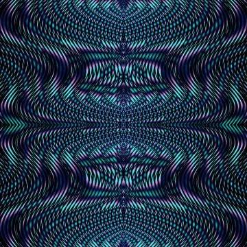 Symmetrical mystical linear abstract vector background with optical illusion. Stock Illustration