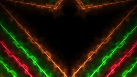 Symmetrical Neon Triangle Glow Video stock 331797974