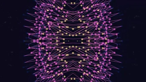Symmetrical Neural Network Data Visualization Stock Footage 332126545