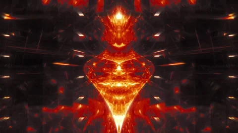Symmetrical Orange Energy Core Stock Footage 326749641