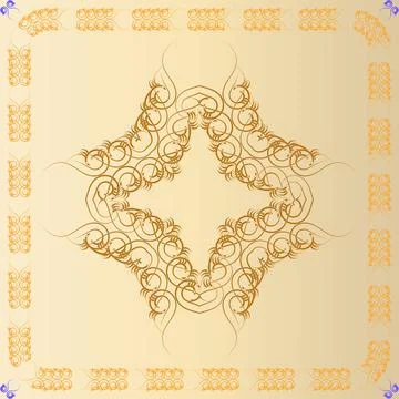 A symmetrical pattern of abstract shapes creates an ornament Stock Illustration