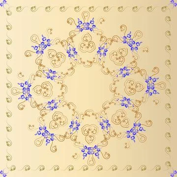 A symmetrical pattern of abstract shapes creates an ornament Stock Illustration